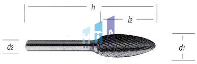 Turbómaró  Lángnyelv  normál / kereszt fogazással H 3x6/3mm