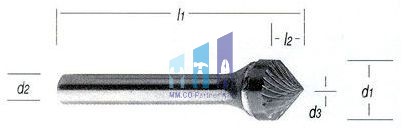 Turbómaró  60°- os kúpos  normál / kereszt fogazással KSJ 3x2/3mm